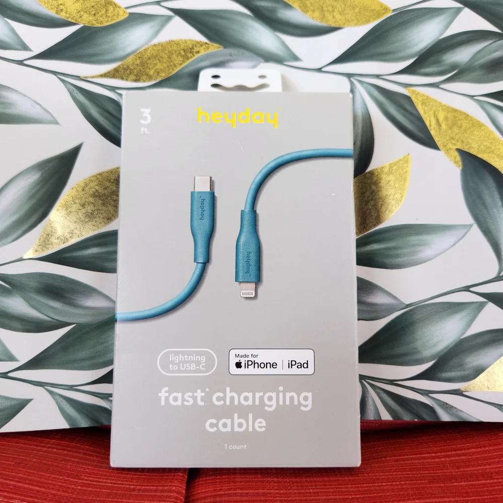 Heyday Blue Fast Charging Cable for iPhone and iPad USB-C 3ft